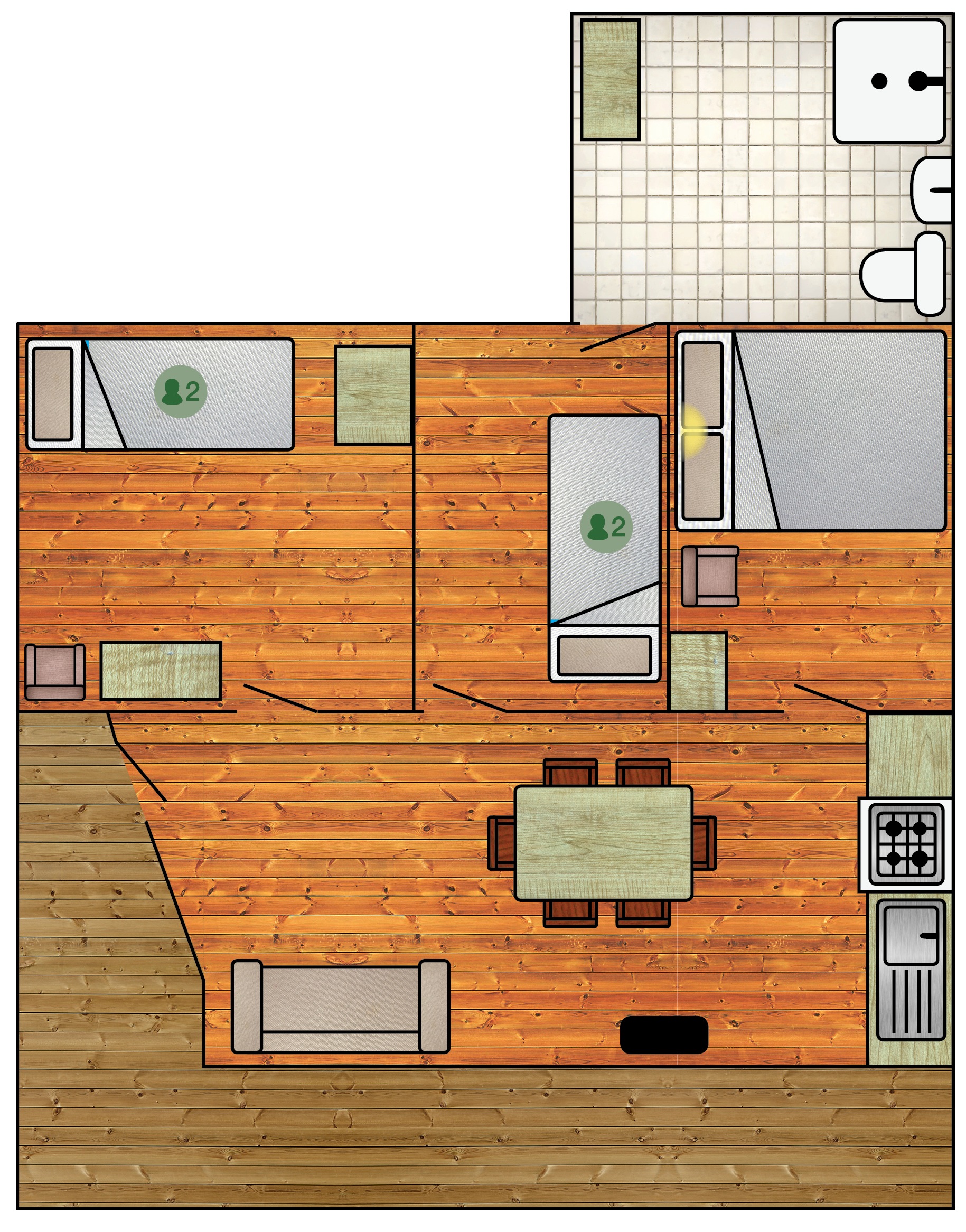 De plattegrond van huisje 64