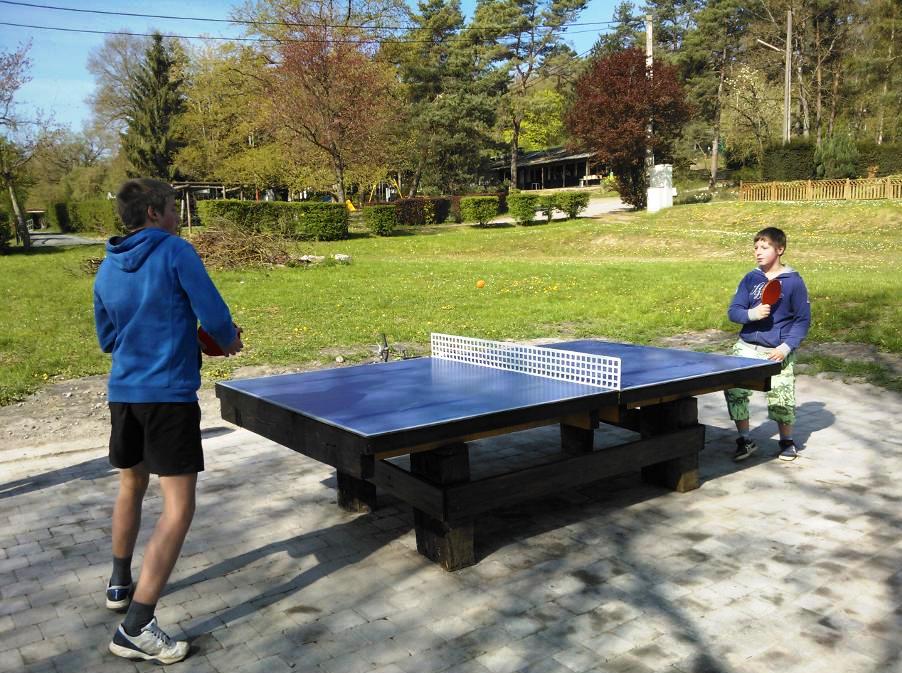 Er zijn twee tafeltennistafels, batjes en balletjes zijn te koop in de winkel en te leen bij de bar. Ook worden er regelmatig tafeltennis toernooien georganiseerd.